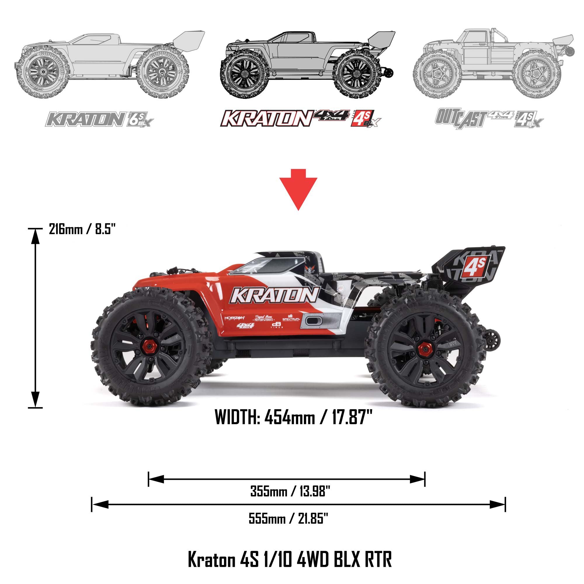 1/10 KRATON 4X4 4S V2 BLX Speed Monster Truck RTR