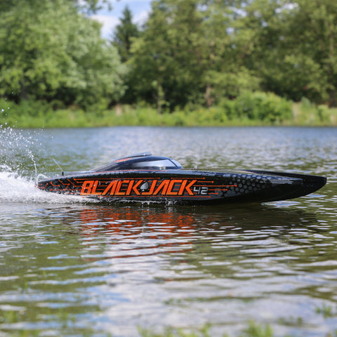 Blackjack 42" 8S Brushless Catamaran RTR: Black/Orange