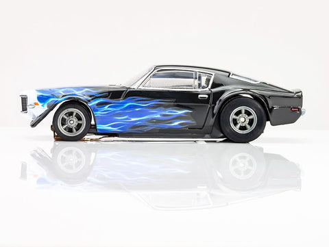 1973 Camaro Wildfire, Black/Blue, HO Scale Slot Car