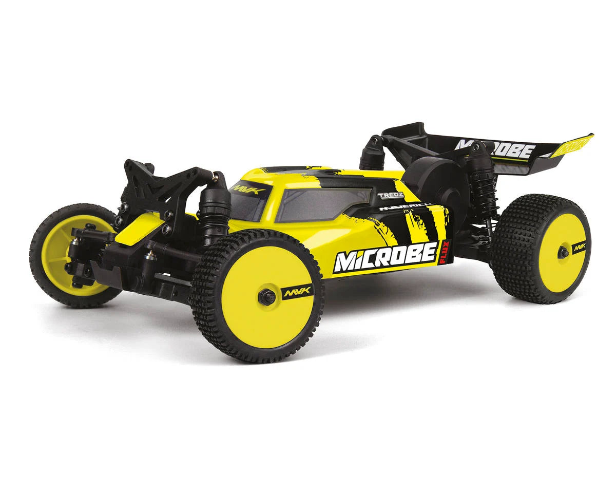 Maverick Microbe Flux 1/24 Brushless RTR 2WD Buggy (Yellow) w/2.4GHz Radio, Battery & Charger - H y p e z   RC