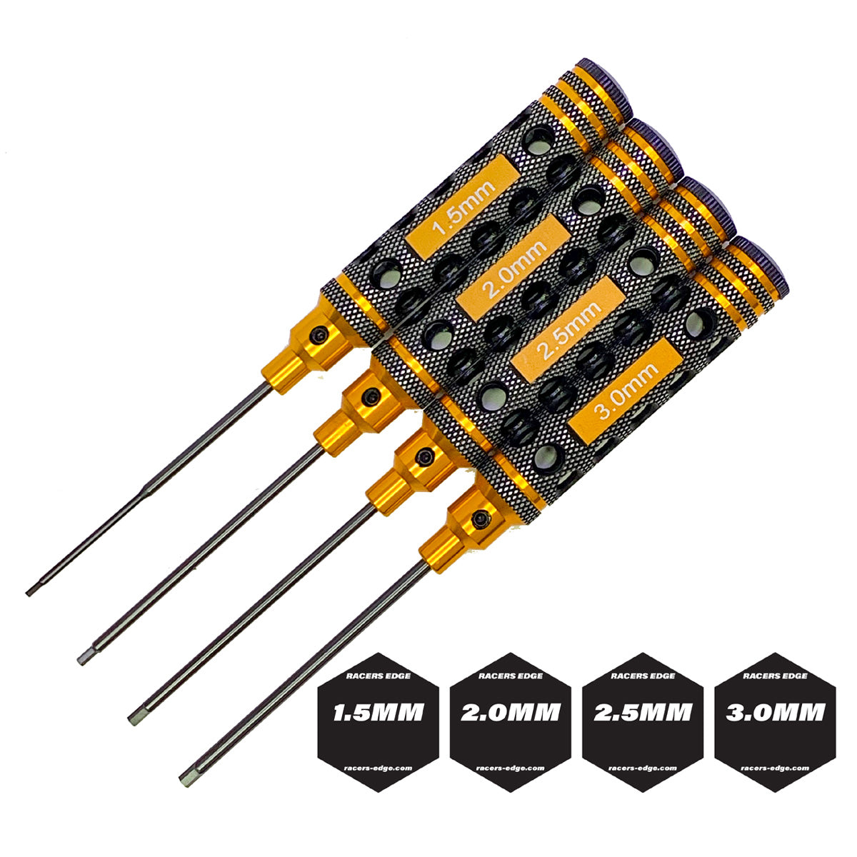 Metric Hex Driver Set w/ Breakstone Ti Black Tips (4pcs)