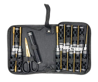 Honeycomb Handle 14 Piece Premium Tool Set, Black, with Carry Case