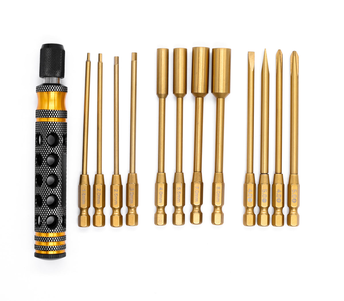 Premium 12-in-1 Magnetic Locking Screwdriver Set with Titanium Nitride Coated Tips