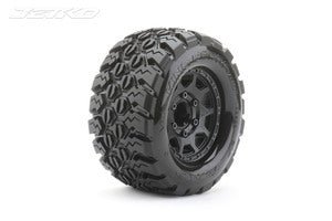 1/10 MT 2.8 King Cobra Tires Mounted on Black Claw Rims, Medium Soft, 12mm Hex, 0" Offset - H y p e z RC