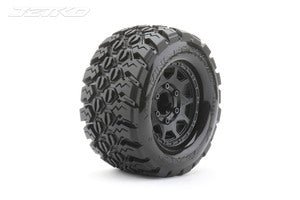 1/10 MT 2.8 King Cobra Tires Mounted on Black Claw Rims, Medium Soft, 12mm Hex, 1/2" Offset - H y p e z RC