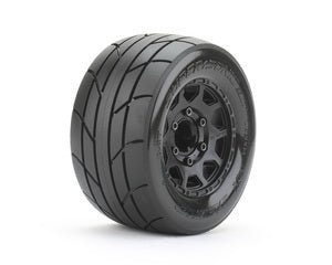 1/10 MT 2.8 Super Sonic Tires Mounted on Black Claw Rims, Medium Soft, 12mm Hex, 0" Offset - H y p e z RC