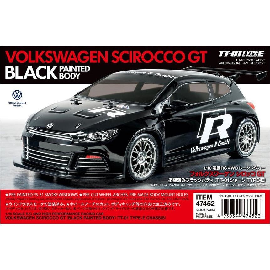 1/10 RC Volkswagen Scirocco GT Kit, w/ TT-01 Type-E Chassis & Black Painted Body - H y p e z RC