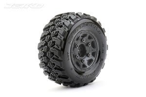 1/10 SC King Cobra Tires Mounted on Black Claw Rims, Medium Soft, 12mm Hex, 0" Offset - H y p e z RC