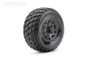 1/10 SC Rockform Tires Mounted on Black Claw Rims, Medium Soft, 12mm Hex, 0" Offset - H y p e z RC