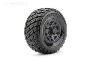 1/10 SC Rockform Tires Mounted on Black Claw Rims, Medium Soft, 12mm Hex, 1/2" Offset - H y p e z RC