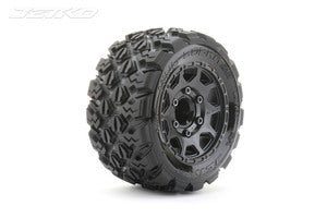 1/10 ST 2.8 King Cobra Tires Mounted on Black Claw Rims, Medium Soft, 12mm Hex, 0" Offset - H y p e z RC