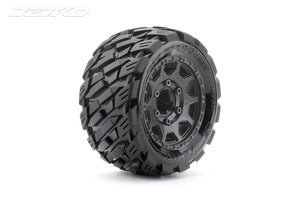 1/10 ST 2.8 Rockform Tires Mounted on Black Claw Rims, Medium Soft, 12mm Hex, 0" Offset - H y p e z RC