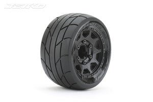 1/10 ST 2.8 Super Sonic Tires Mounted on Black Claw Rims, Medium Soft, 12mm Hex, 0" Offset - H y p e z RC