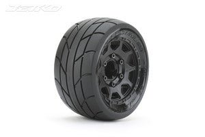 1/10 ST 2.8 Super Sonic Tires Mounted on Black Claw Rims, Medium Soft, 14mm Hex, for Arrma - H y p e z RC