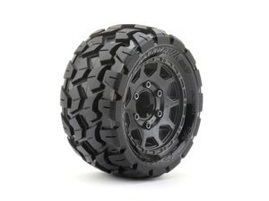 1/10 ST 2.8 Tomahawk Tires Mounted on Black Claw Rims, Medium Soft, 12mm Hex, 0" Offset - H y p e z RC