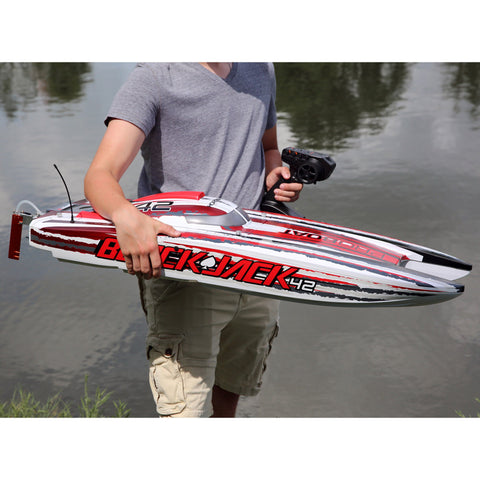 Blackjack 42" 8S Brushless Catamaran RTR: White/Red