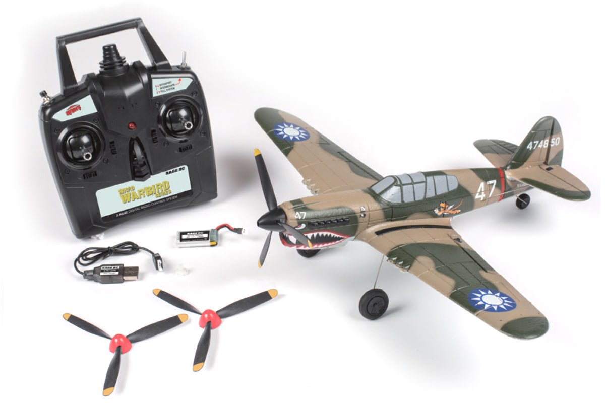 Curtiss P-40 Warhawk Micro RTF Airplane w/PASS System - H y p e z RC