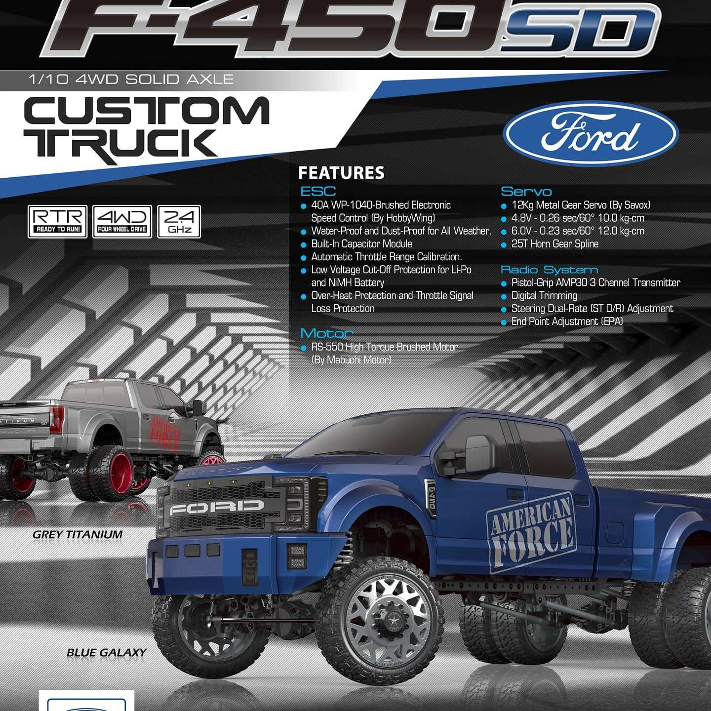 Ford F 450 1/10 4WD Solid Axle RTR Truck - H y p e z RC