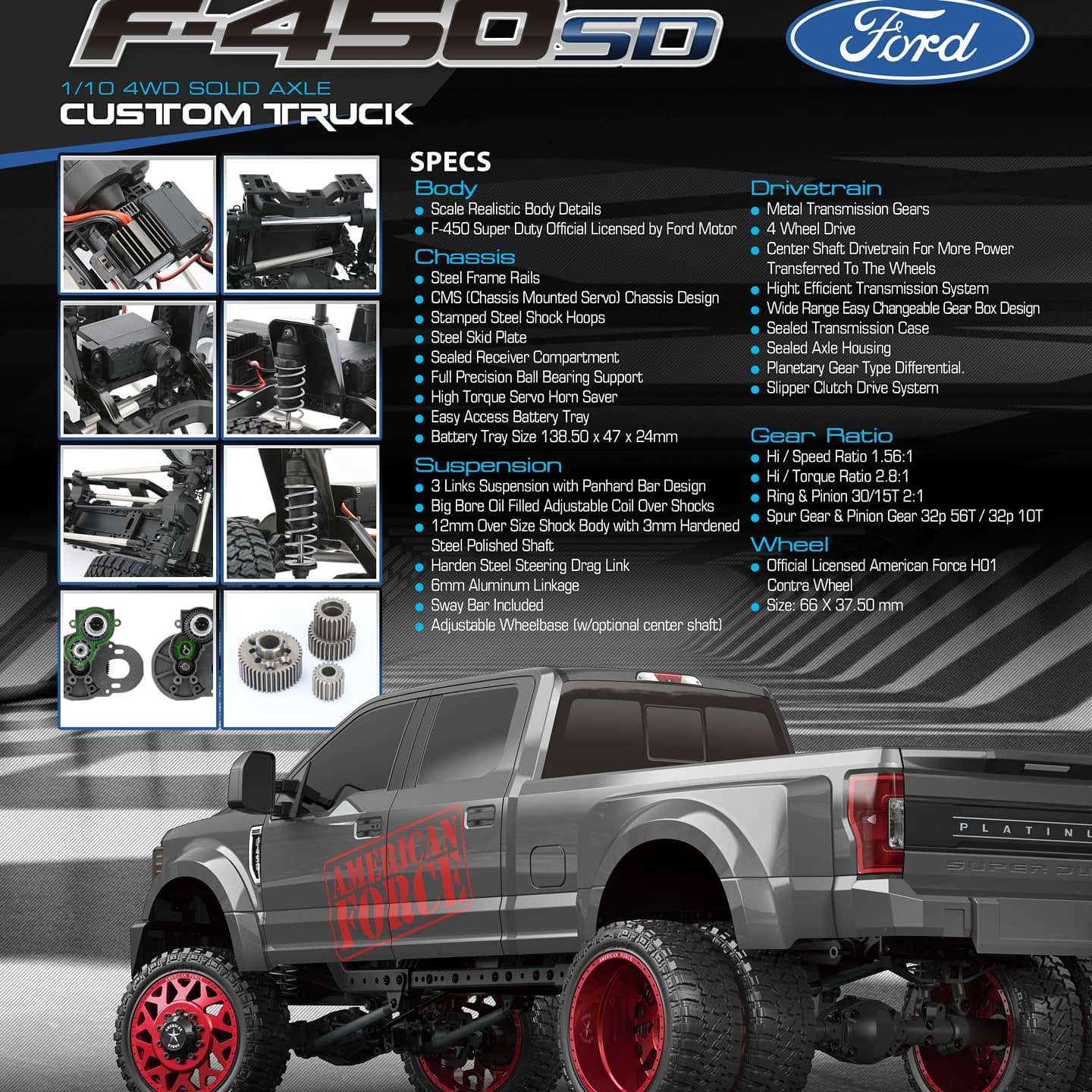 Ford F 450 1/10 4WD Solid Axle RTR Truck - H y p e z RC