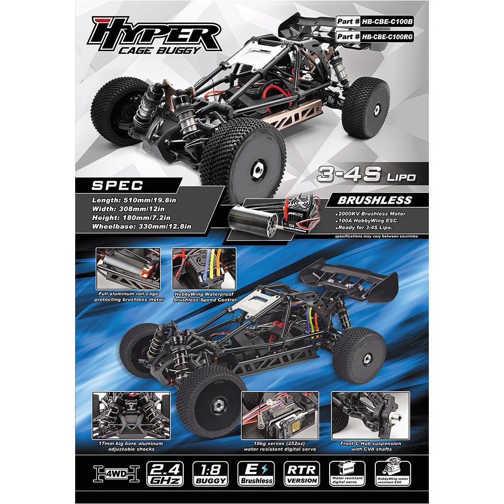 HYPER CBE 1/8 CAGE BUGGY ELECTRIC RTR - H y p e z RC