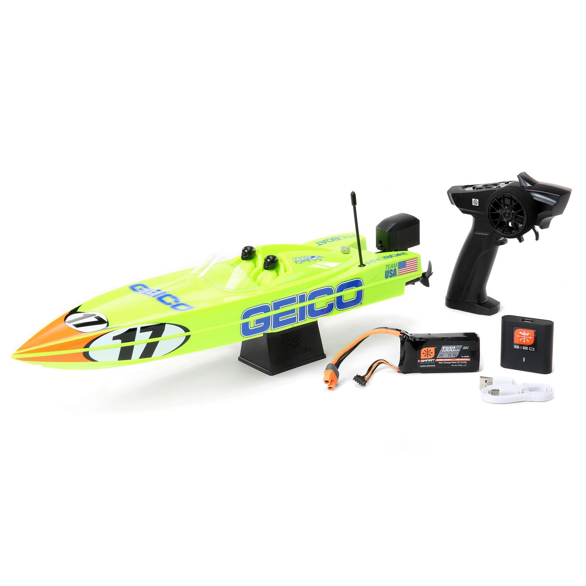 Miss GEICO 17" Power Boat Racer Self-Righting Deep-V RTR - H y p e z RC